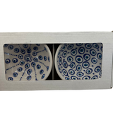 Handmade Turkish Ceramic Bowl Set – 10 cm Evil Eye Design