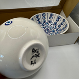 Handmade Turkish Ceramic Bowl Set – 15 cm Evil Eye Design