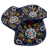 Handmade Turkish Ceramic Mixnut Plate – Dark Blue