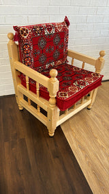 Single Cushion Set Red Elegance with Chair