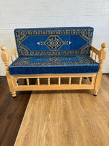 Double Sedir Cushion Blue with Chair