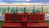 Arabian Majlis & Divan Set (Floor Cushions) Red Diamond
