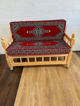 Double Sedir Cushion Red Palace with Chair