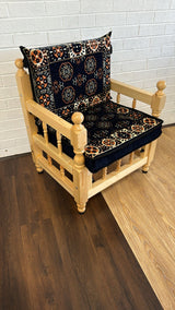 Single cushion set navy elegance with chair