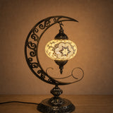 Crescent Moon Lamps - White Star — lit