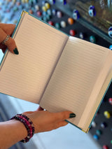 Handmade Fabric Notebook L - Blue Gold