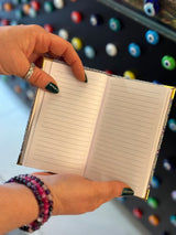 Handmade Fabric Notebook S - Gold Beige