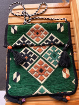 Unisex Kilim Messenger Bag Green