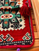 Unisex Kilim Messenger Bag Red