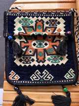 Unisex Kilim Messenger Bag Black