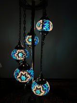Turkish Floor Lamp with 5 Globes - SBW