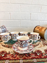 Red-Grey Turkish Coffee Set