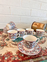 Red-Grey Turkish Coffee Set