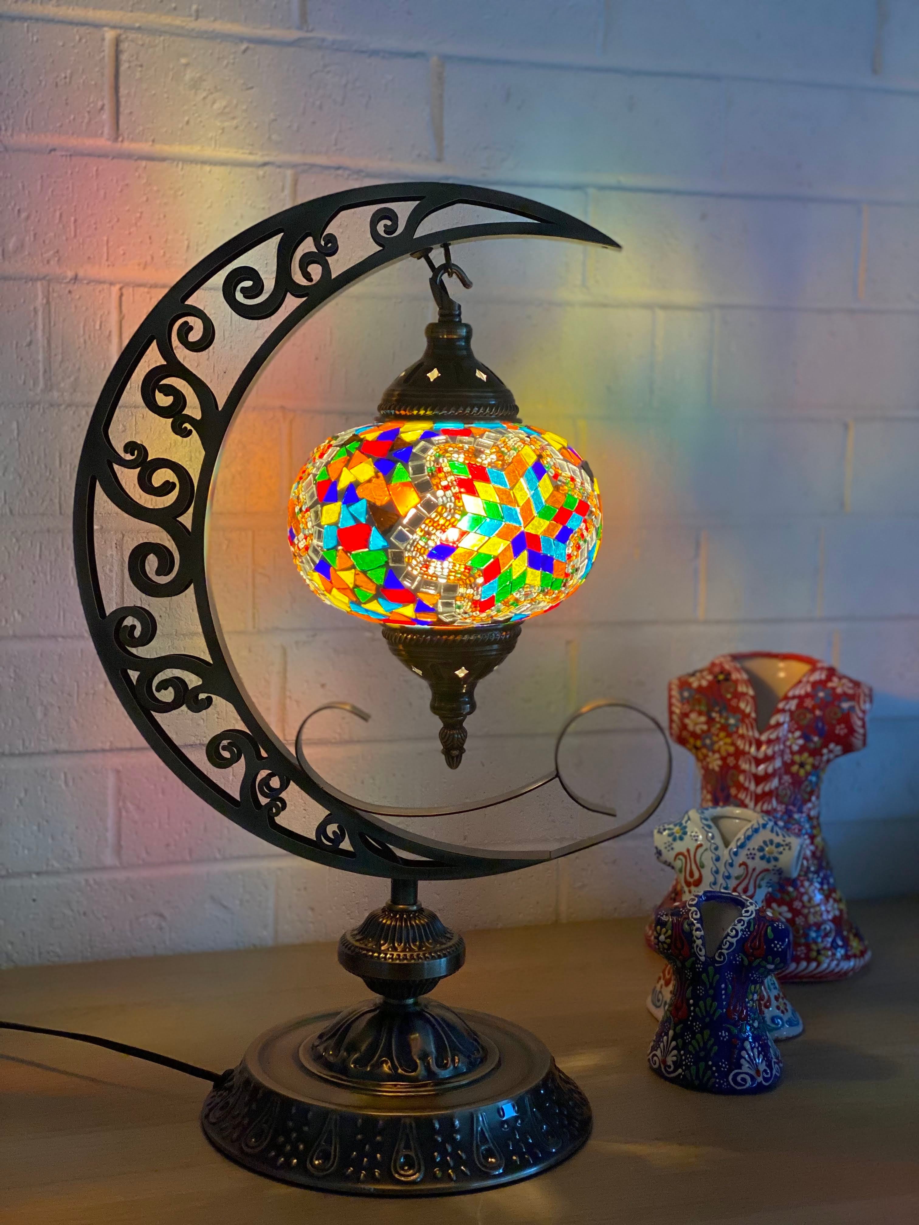 Crescent Moon Lamps Rainbow Star Istanbul Authentic Bazaar