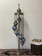 Turkish Floor Lamps 7 Pieces - Blue Flowers