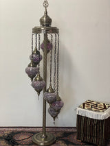 Turkish Floor Lamps 7 Pieces - Pink Crackle