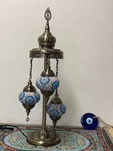Turkish Floor Lamps 3 Pieces - Turquoise Flower