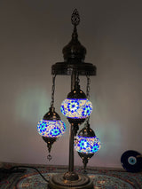 Turkish Floor Lamps 3 Pieces - Blue Flower