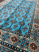 Turkish Cotton Rug Kilim - Turquoise