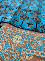 Turkish Cotton Rug Kilim - Turquoise