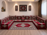 Maroon Palace U-Shaped Arabian Majlis