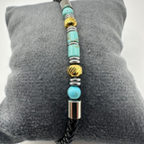 Titanium & Turquoise Leather Bracelet – IAB-B6