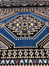 Blue cotton floor cushion set styled against a wall as a calm corner seat on the floor