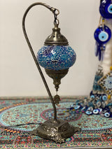 Swan Lamps - Blue Crackle