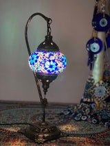 Swan Lamps - Blue Flower