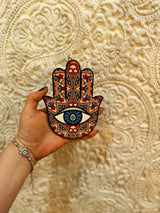 Hamsa Hand - Blue & Orange