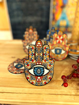 Hamsa Hand - Blue & Orange