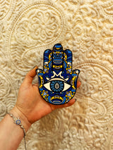 Hamsa Hand - Blue & Yellow
