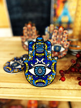 Hamsa Hand - Blue & Yellow