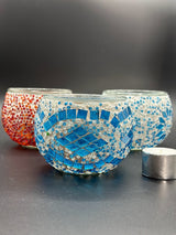 Mosaic Candle Holders - Blue Diamond