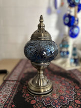 Table Lamps - Dark Blue Crackle