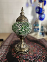 Table Lamps - Green Crackle