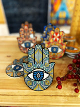 Hamsa Hand - Green & Yellow