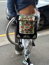 Unisex Kilim Messenger Bag Black