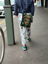 Unisex Kilim Messenger Bag Green