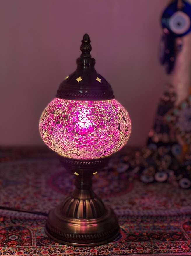 Pink discount mosaic lamp