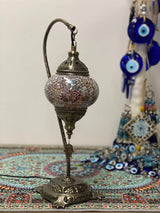 Swan Lamps - Rainbow Crackle