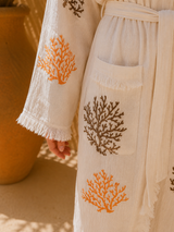 Coral Muslin Kimono