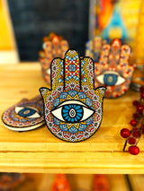 Hamsa Hand - Yellow, Red & Blue