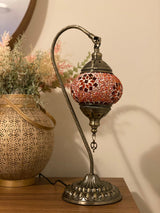 Swan Lamps - Red Orange Flower