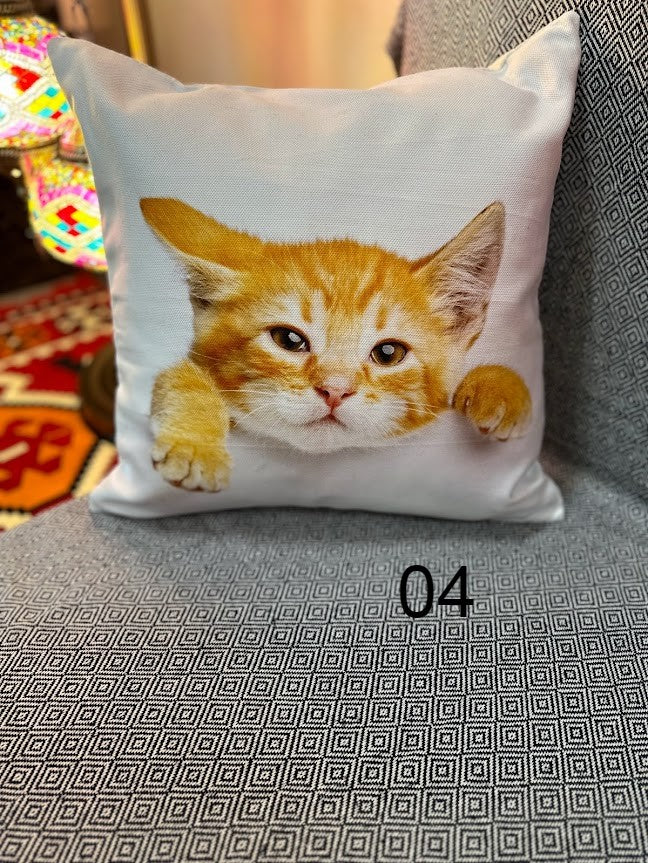 Cat Photos Printed Cushion Covers 17'x17'