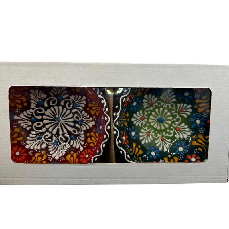 Handmade Turkish Ceramic Bowl Set – 10 cm Mixed Dantel Design