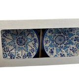 Handmade Turkish Ceramic Bowl Set – 10 cm Blue Iznik Design