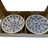 Handmade Turkish Ceramic Bowl Set – 10 cm Evil Eye Design