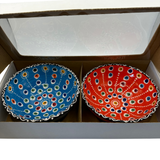 Handmade Turkish Ceramic Bowl Set – 15 cm Colorful Evil Eye Design