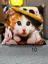 Cat Photos Printed Cushion Covers 17'x17'